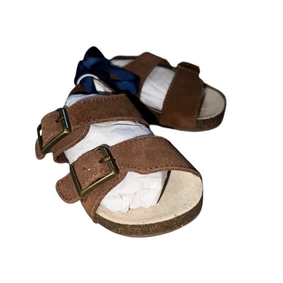 Janie & Jack Leather Buckle Sandal Sz 12-18 Months Brown - Picture 6 of 11